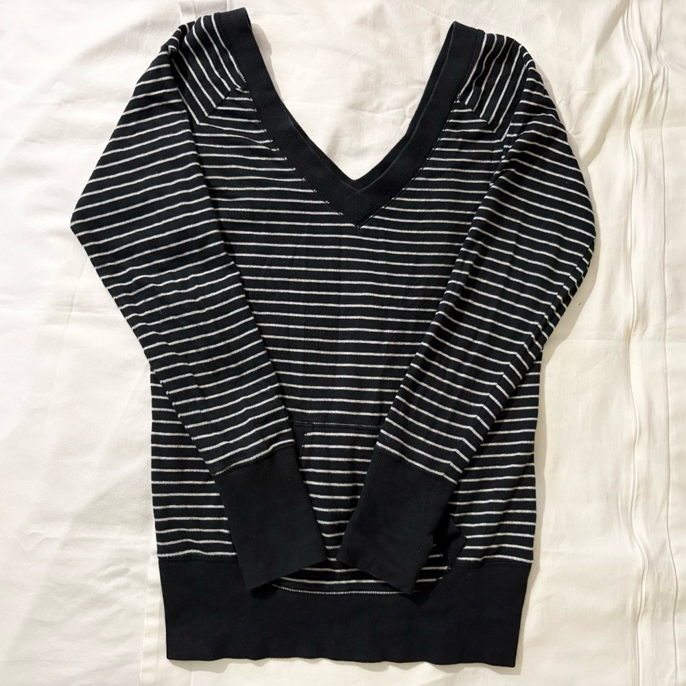VSX Victoria's Secret Sexy  Sport Striped Deep V Neck Sweater Size S/P